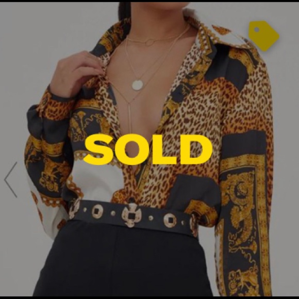 BLACK LEOPARD PRINT SATIN OVERSIZED SHIRT - PLT